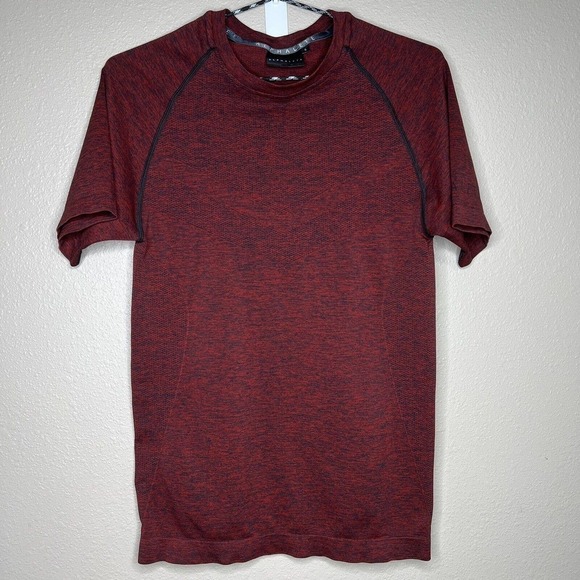 Alphalete Other - Alphalete Men's Red Short Sleeve Crew Neck Stretch Pullover Activewear Top Sz S
